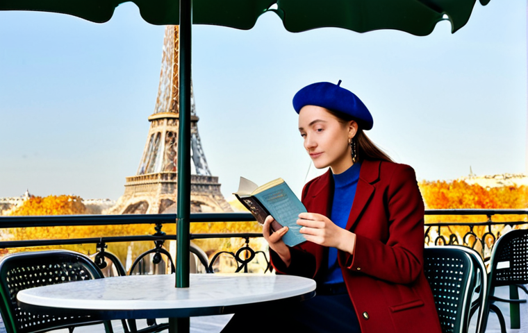 Parisian Café Scene**

"A young woman in a beret and a stylish, fully clothed autumn outfit sits at a table outside a Parisian café. She is drinking coffee and reading a book. In the background, the Eiffel Tower is visible on a clear day, appropriate attire, safe for work, perfect anatomy, correct proportions, natural pose, well-formed hands, proper finger count, natural body proportions, professional photography, high quality, modest clothing, family-friendly, professional."

**