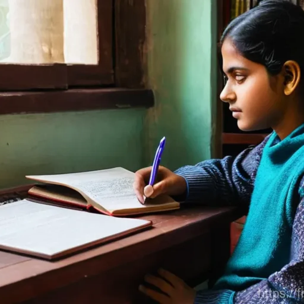 벵골어 온라인 사전 - **Prompt:** A young person, approximately 17 years old, engrossed in learning Bengali. The scene is ...