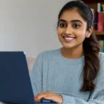 벵골어 유튜브 강의 - **Prompt 1: Dedicated Bengali Language Learner at Home**
    A young woman, approximately 22 years o...