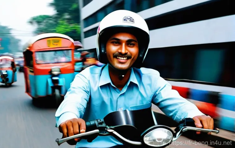 벵골어 택시 이용 - **Prompt 1: Bustling Dhaka Street Market with Traditional Transport**
    A vibrant, wide-angle, rea...