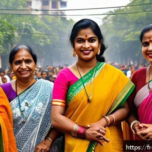 벵골어와 한국어 비교 - A vibrant cultural scene in Kolkata celebrating Pohela Boishakh, featuring traditionally dressed Ben...